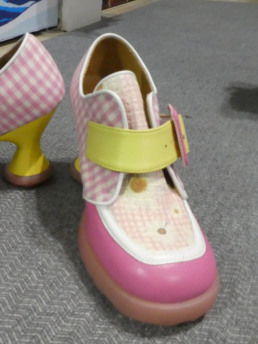 Fluevog MINI Lolly - Pink & Yellow - Size 5